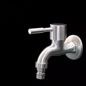 Wandmontiert Edelstahl Wasserhahn Kaltwasser Bad Waschtisch Garten Bar Armatur - Bild 1 von 3