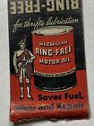 Matchbook Cover  Macmillan Motor Oil Springfield Illinois Gas Oil Auto Campbell