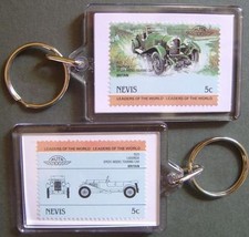 1929 LAGONDA Speed Model Touring Car Stamp Keyring (Auto 100 Automobile)