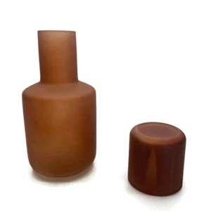 Eulo Carafe 2 Piece Frosted Glass Copper By Haven - Picture 1 of 10