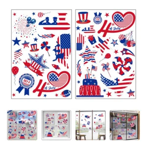 4 Sheets Independence Day Stickers Theme Electrostatic Clings for - Afbeelding 1 van 12