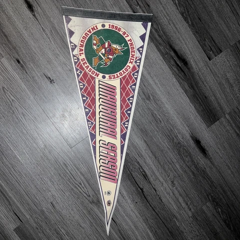 NHL Phoenix Coyotes Vintage 1996-97 Inaugural Season Team Logo Hockey Pennant Cover