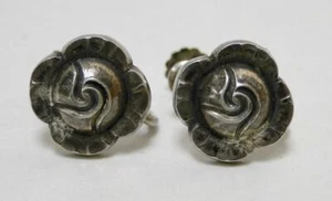 Pendientes antiguos de plata de ley 925 firmados Dinamarca Georg Jensen modernista - Imagen 1 de 7