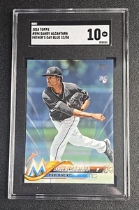 2018 Topps Serie 2 #594 Sandy Alcantara RC Vatertag blau /50 bewertet 10 - Bild 1 von 2