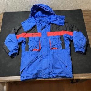 Columbia Windbreaker Jacket Vintage Color Block Rain Small Anorak Hoodie 80s - Picture 1 of 13