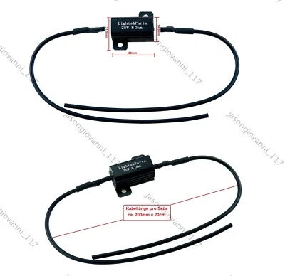 2 Stück Lastwiderstand Widerstand CanBus LED Tagfahrlicht TFL Blinker 25W 8Ohm - Bild 1 von 3