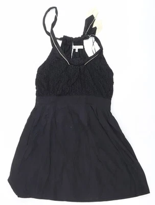 See by Chloé Women’s Black Halter A-Line Lace Short Dress Size 10 - Image 1 of 4