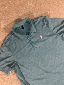 Polo de golf para hombre Adidas talla XL verde azulado estampado geométrico logotipo ligero* - Imagen 1 de 11