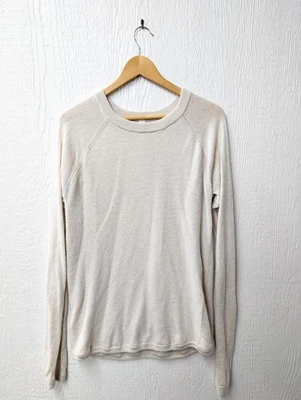 Lululemon 100% Merino Wool Beige Crew Neck Pullover Sweater Minimalist Size 12  - Image 1 of 4