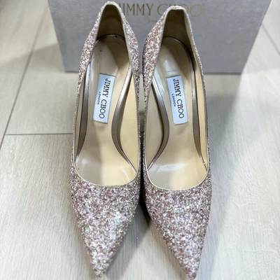 Jimmy Choo LOVE 100 Glitter Pumps Rosewood Mix 40.5 / 10.5B Heels Made in Italy - Image 1 of 4