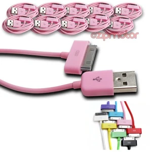 10 6FT USB DATA POWER CHARGER CABLES DOCK CONNECTOR APPLE IPAD IPHONE IPOD PINK - Photo 1/1
