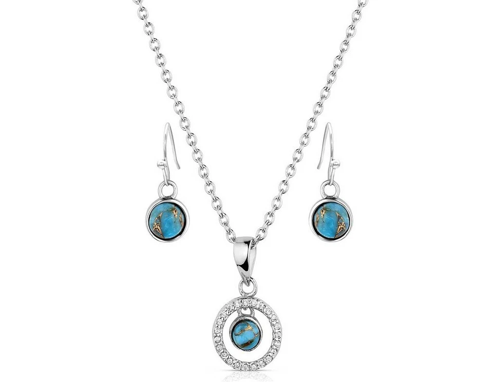 Conjunto de joyas Montana Silversmiths para mujer Clear Creek Turq 19" JS5959 Foto 1 de 1