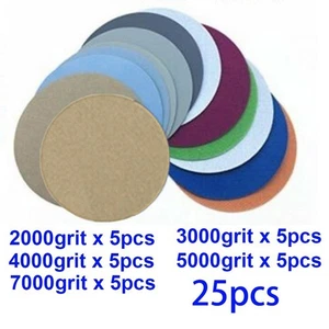 Ultra Fine 3 Inch Sandpaper Discs 2000 3000 4000 5000 7000 Grit (Pack of 25) - Photo 1/8