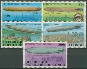 Kongo (Brazzaville) 1977 Zeppelin-Luftschiffe 577/81 A gestempelt - Picture 1 of 1