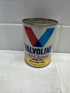 Vintage Valvoline All-Climate 10W-40 Motor Oil Can 1 Quart FULL - Picture 1 of 5