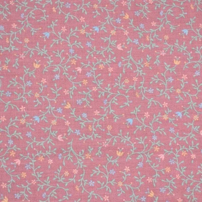Cotton Fabric 92"x45" Reproduction Vintage Pink Floral Quilt Print - Image 1 of 4