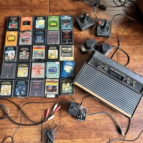 Atari 2600 Console 25 Games Paddles Connectors Controllers Atlantis Pitfall Ski