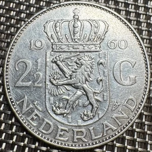 PIECE DE 2 1/2 GULDEN 1960 EN ARGENT (1329) - Picture 1 of 2