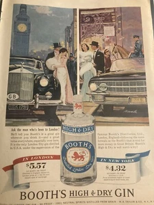 Booths London High And Dry Gin Ad 1963. Beautiful Wall Art Of London - Picture 1 of 3