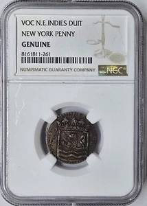 1752 New York Penny NGC Genuine - Picture 1 of 2