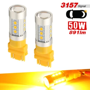 2x 3157 Projector LED Yellow Front Turn signal Blinker DRL Lamp Light Bulbs - Picture 1 of 6