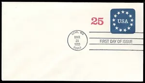 US. U611. 25c. Stars, #6 Regular Blank FDC. MNH. 1981 - Picture 1 of 2