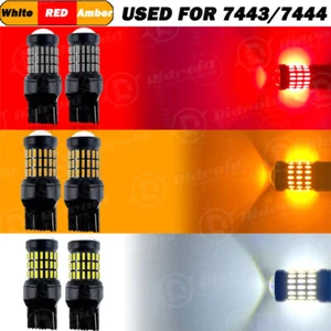 2X 7443 7440 7444 LED Turn Signal Switchback White/Amber DRL Parking Light Bulbs - Picture 1 of 28