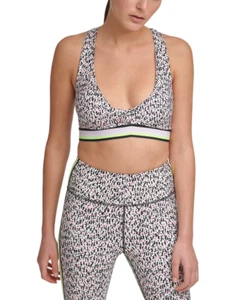 DKNY Sport Women's Printed Low-Impact Sports Bra (Atomic Confetti, M) - Picture 1 of 5