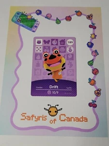 Carte amiibo Drift #189 Animal Crossing authentique jamais scannée - Photo 1/3