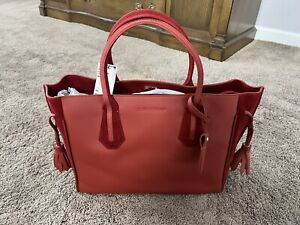 Longchamp Soft Medium Tote. Burnt Red. Leather + Suede. 13.5X5.5X10.5. BNWT