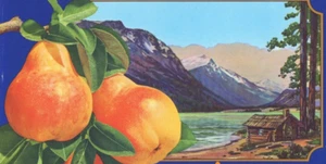 Vintage Label Lake Wenatchee Birnen Kaschmir WA - Bild 1 von 2