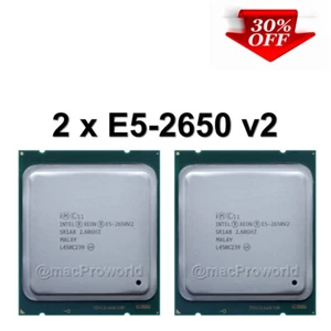 2x Intel Xeon E5-2650 V2 8 Core 2,60GHz 20MB Cache Sockel LGA 2011 Turbo 3,40GHz - Bild 1 von 2