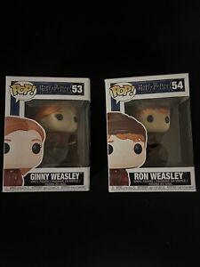 Funko POP! Lot Of 2 Harry Potter Figures. Ginny, and Ron 53-54 With Protector