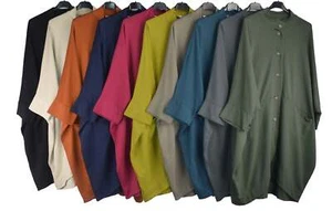 Ladies Italian Lagenlook Button Through Dip Hem Jacket for Autumn - Picture 1 of 20