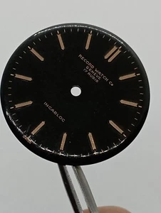 Vintage RECORD GENEVE Black Dial For Cal. 022-18SC watch Movement READ descripti - Picture 1 of 17