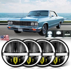 Faros LED de 5,75" pulgadas Halo para Chevy Chevelle 1964-1970 4 piezas ojos de ángel altos/bajos - Imagen 1 de 12