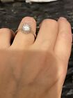 Sterling Silver & Zircon Crystal Ring Size K Small - Crown Design
