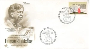 FDC Día de los Derechos Humanos Naciones Unidas sello de 0,80 centavos 10 de diciembre 1973 vintage - Imagen 1 de 1