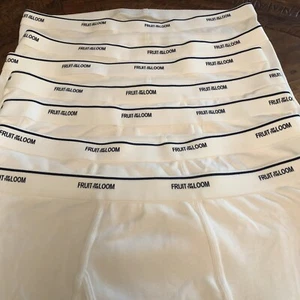 FRUIT OF THE LOOM Mens White Briefs Lot 7-SZ 3XL 48-50 Full Coverage Old Stock - Picture 1 of 4