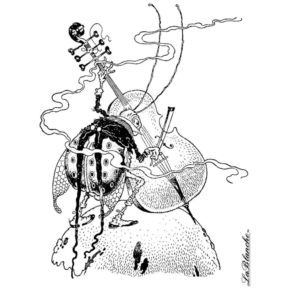 Carimbo de silicone montado em espuma de violoncelo LaBlanche NOVO besouro jardim natureza arte - Imagem 1 de 3