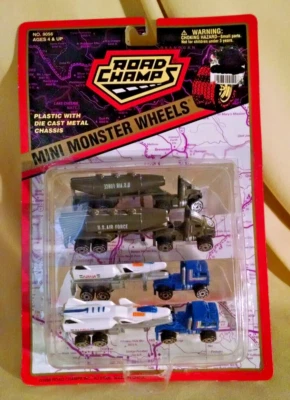 ROAD CHAMPS MINI MONSTER WHEELS NEW NOS 1996 NO 9056 MINI RIGS USAF NASA ROCKET. - Image 1 of 4
