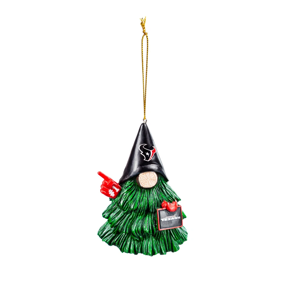 Houston Texans Football NFL Resin Gnome Tree Character Christmas Ornament Decor - Image 1 of 1
