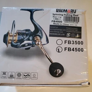 Rikimaru Spinning Fishing Reel 13+1BB Stainless Steel Alloy FB-4500 Size, Blue - Picture 1 of 5