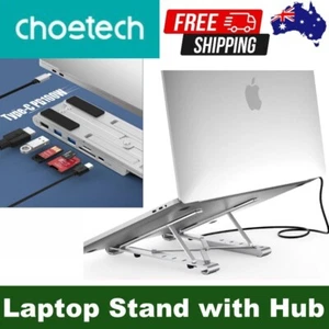 CHOETECH HUB-M43 Collapsible Laptop Stand with USB-C Hub 7-in-1 Docking Station - Picture 1 of 11