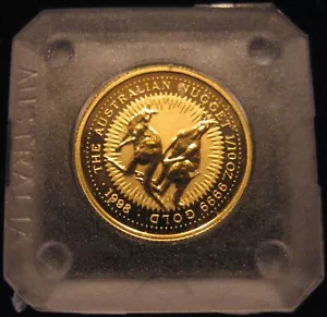 MDS AUSTRALIEN 15 DOLLARS 1998 "AUSTRALIAN NUGGET - KÄNGURUS", GOLD #PS - Bild 1 von 2