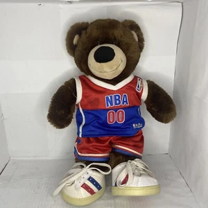 Build a Bear Brown Bear With Red White Blue NBA Basketball Jersey Shorts & Shoes - Picture 1 of 7