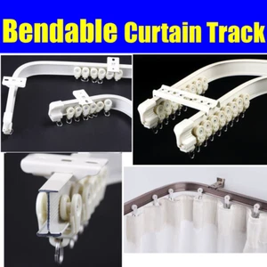 Bendable Flexible Corner Window Aluminium Curtain Track Rail Wall Ceiling Mount - Picture 1 of 6