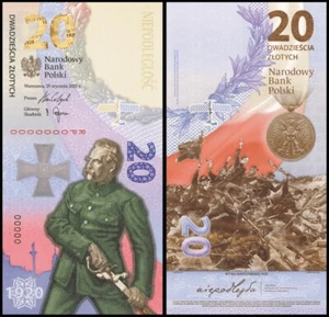 Polonia 20 Zlotych 2020 año P-Nuevo UNC Varsovia Batalla en Carpeta - Imagen 1 de 1
