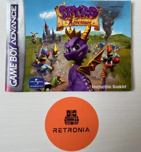 Spyro Adventure Nintendo Game Boy Advance Instruction Manual PAL EUR Version - Picture 1 of 3