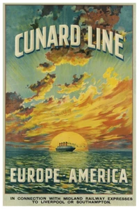 Cunard Line Europe America Mauretania Poster 12 x 18 - Picture 1 of 4